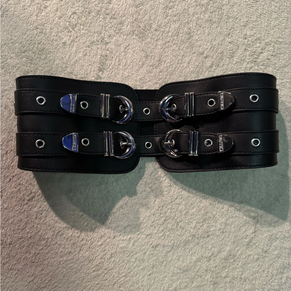 Killstar Starlight Black Double Buckle Belt